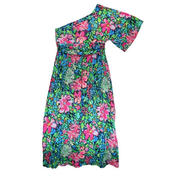 Lilly Pulitzer Niki Maxi Dress Festive Fantasy Size XL Floral Pattern MSRP $228